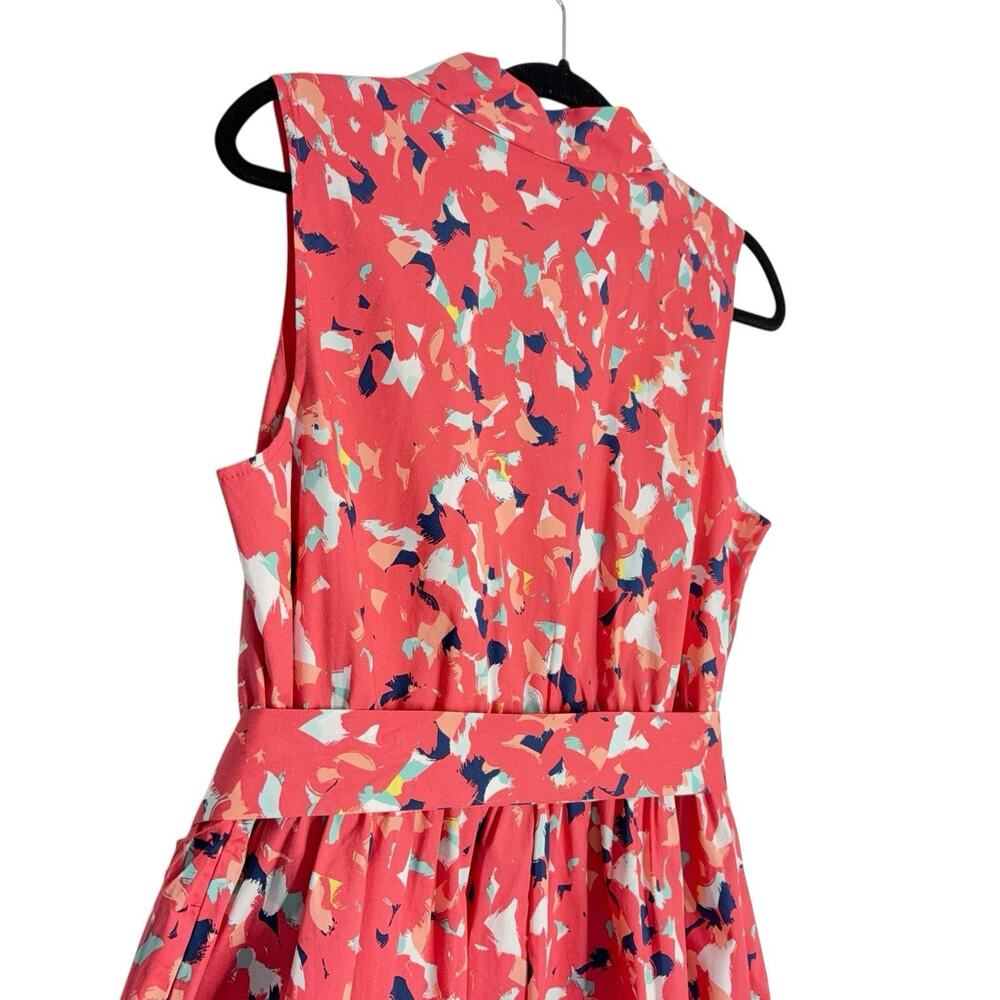 J Jason Wu A-Line V-Neck Cotton Stretch Midi Pinup Style Dress Women Size Medium - Picture 2 of 11